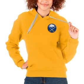 Women's Buffalo Sabres Antigua Gold Primary Logo Victory Pullover Hoodie