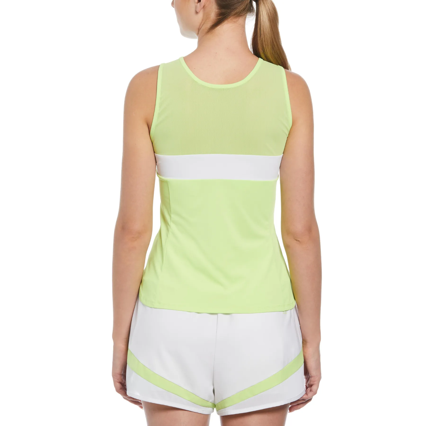 Women's Colour Block Tennis Tank Top In Sharp Green