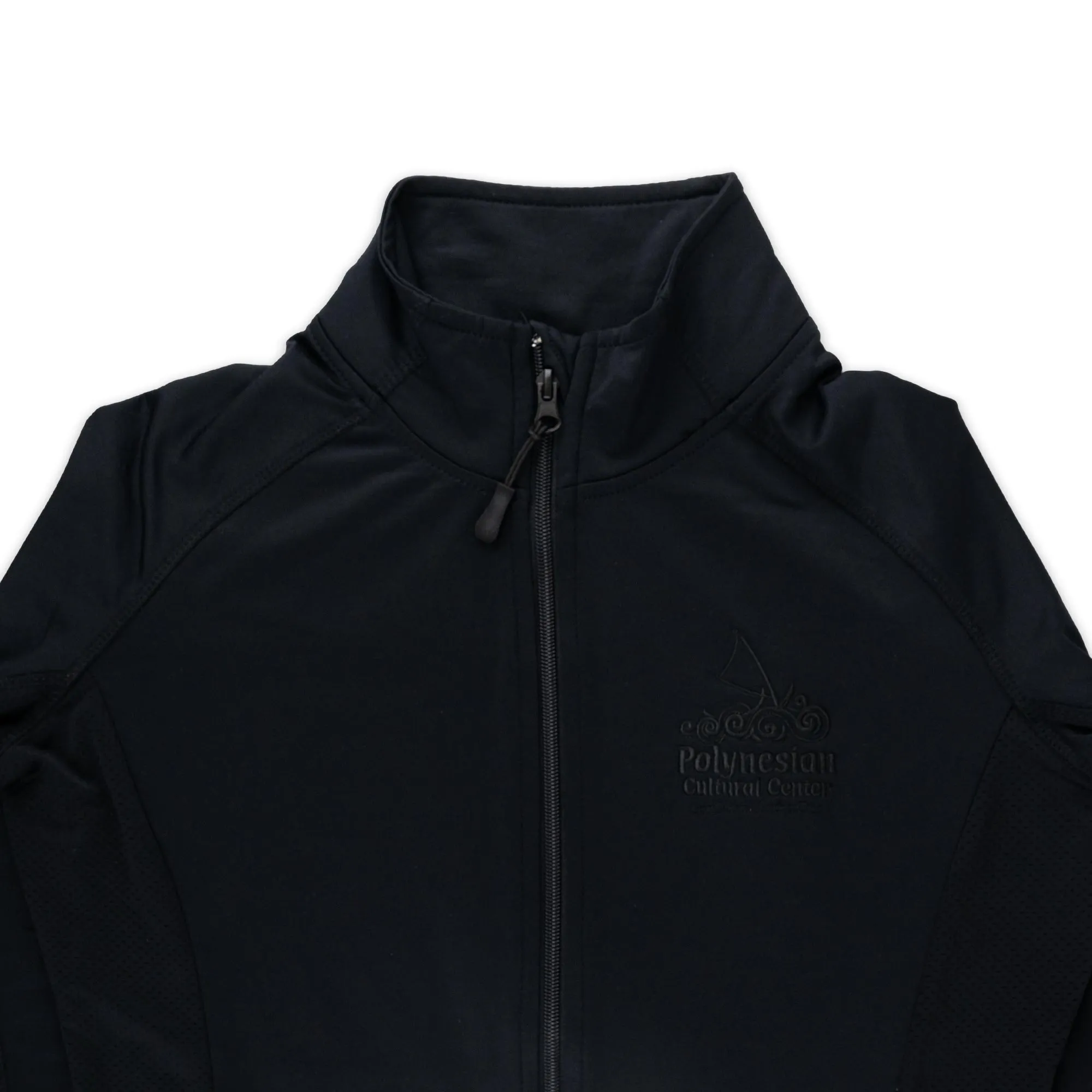 Women's Polyester Blend Full Zip Studio Jacket- Black
