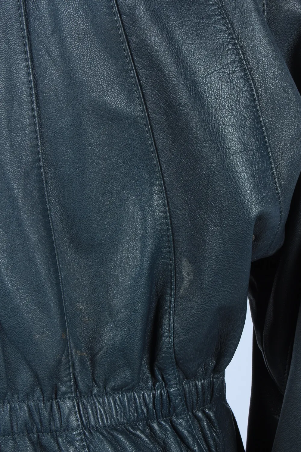 Women’s Real Leather Jacket Zip Up Lined Vintage Size M Black C2902 - Pepper Tree London