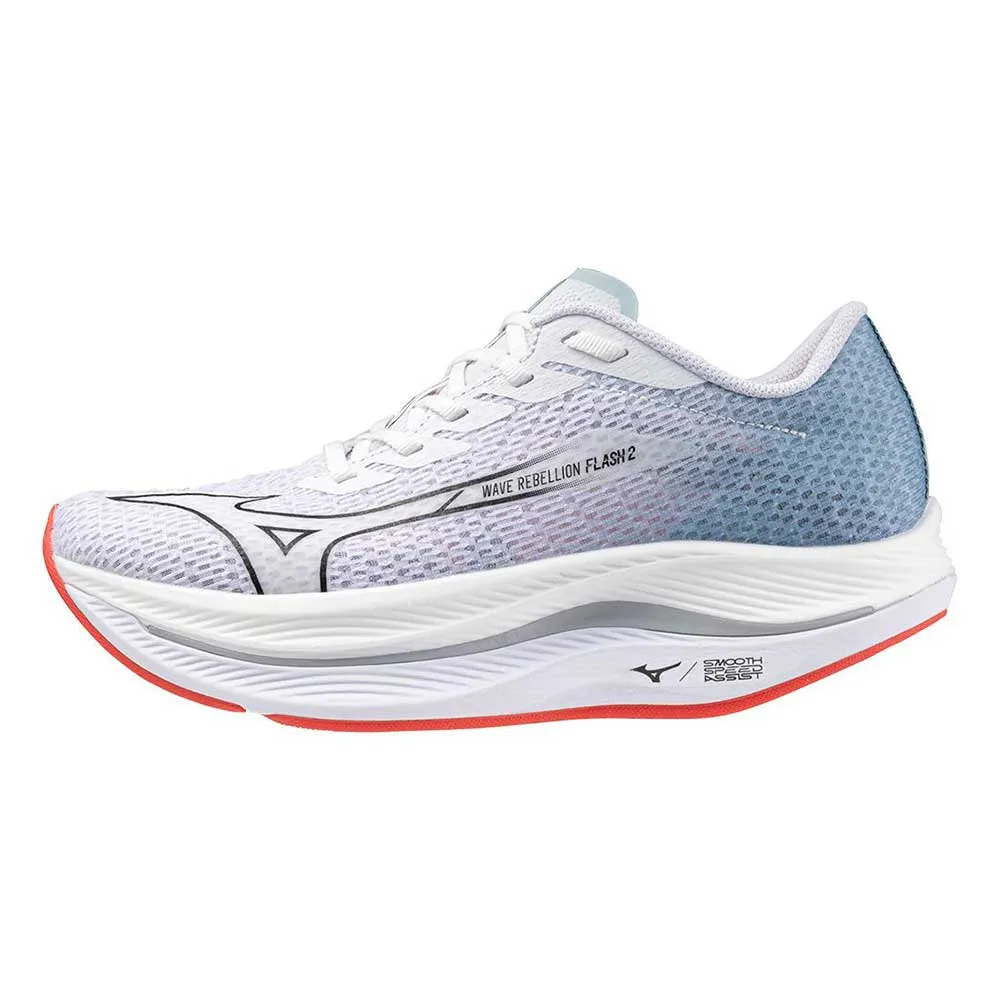 Women's Wave Rebellion Flash 2 Running Shoe - White/Black - Regular (B)