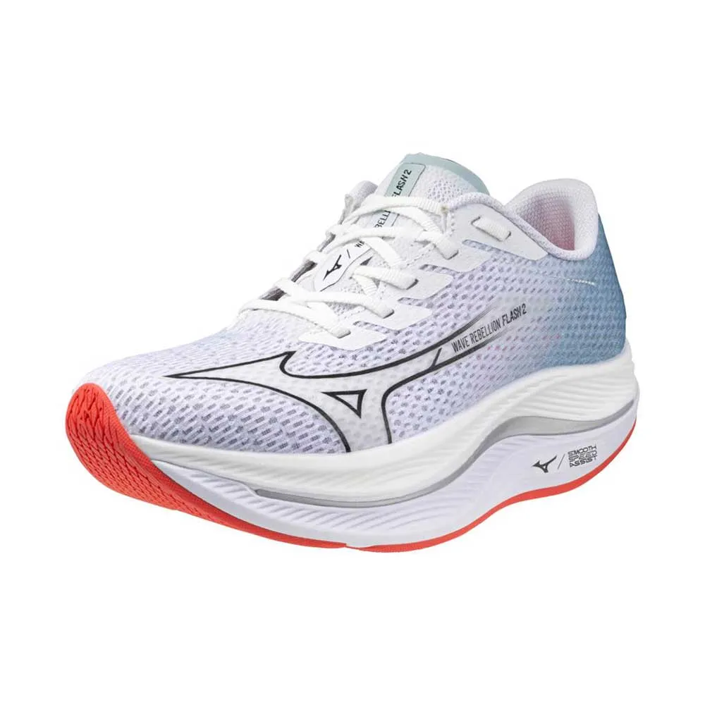 Women's Wave Rebellion Flash 2 Running Shoe - White/Black - Regular (B)