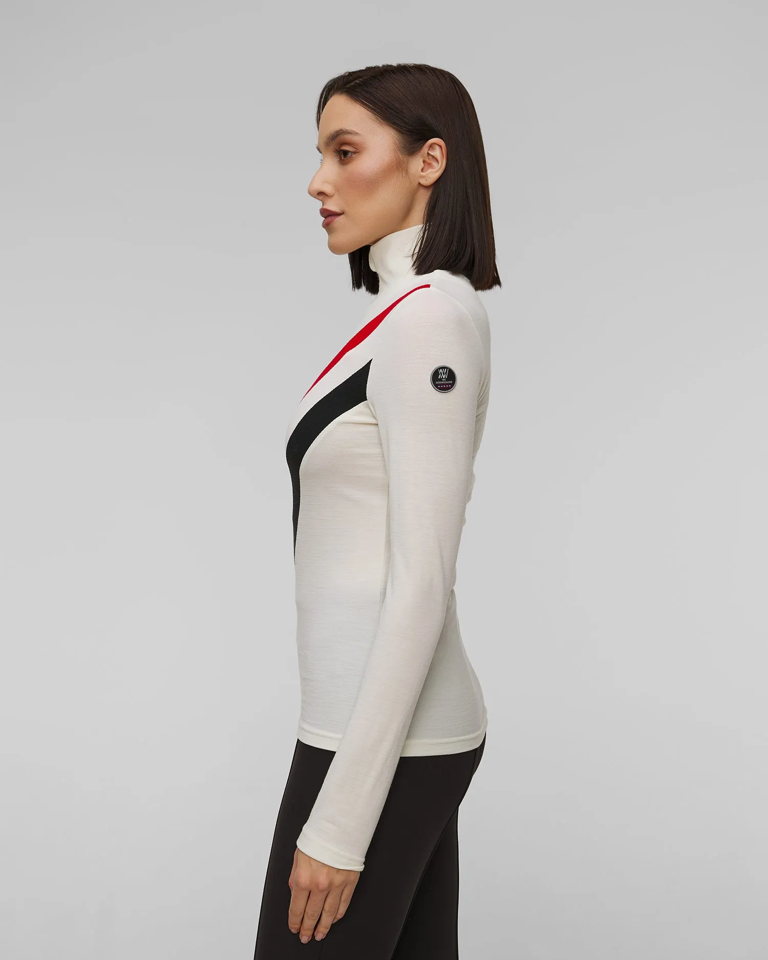 Women’s white zip turtleneck We Norwegians Voss 1921-1
