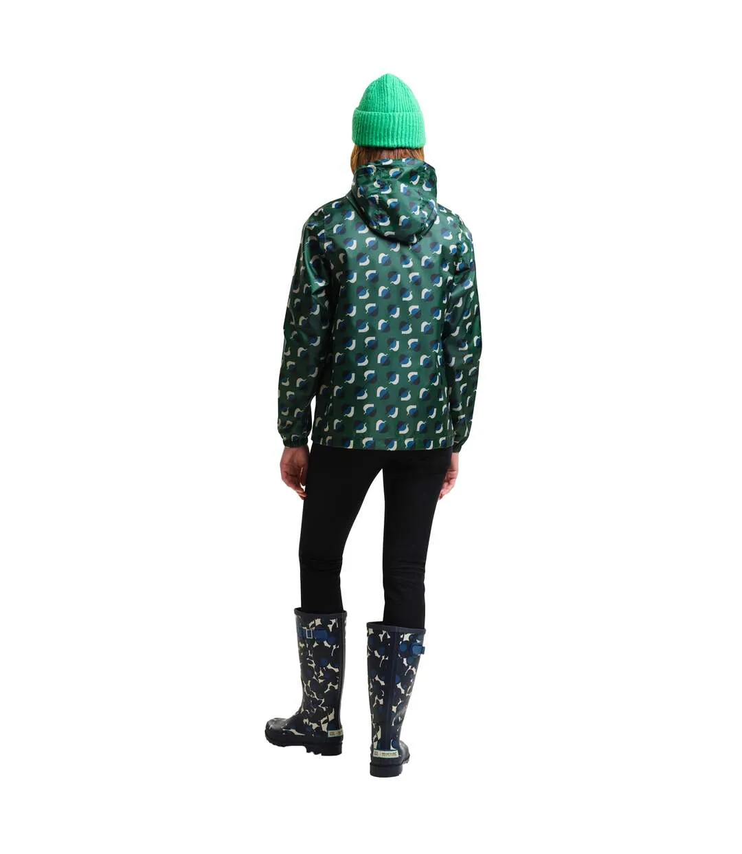 Womens/ladies orla kiely pack-it leaf print waterproof jacket shadow elm emerald Regatta