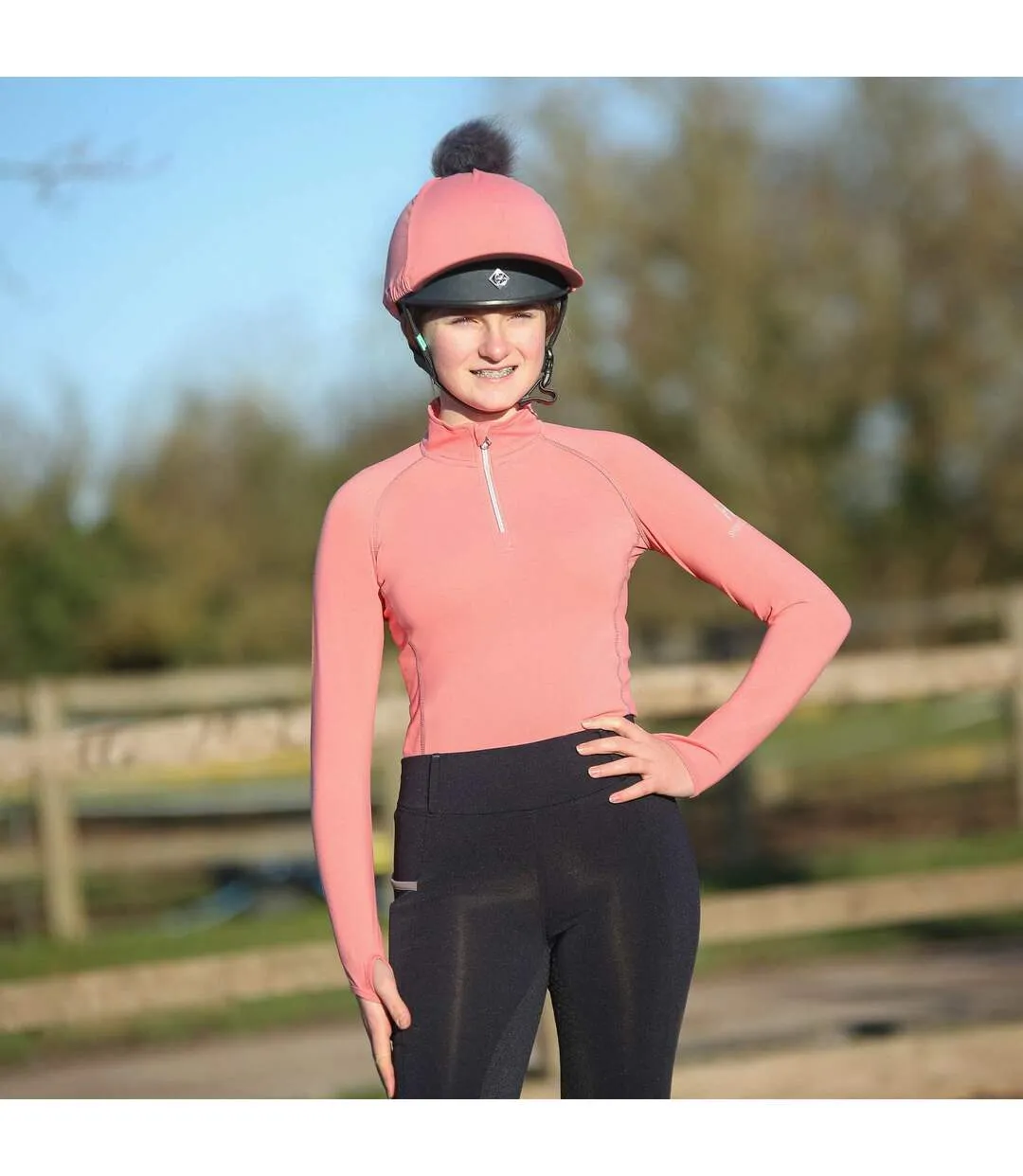 Womens/ladies thermal base layers coral rose Hy Sport Active