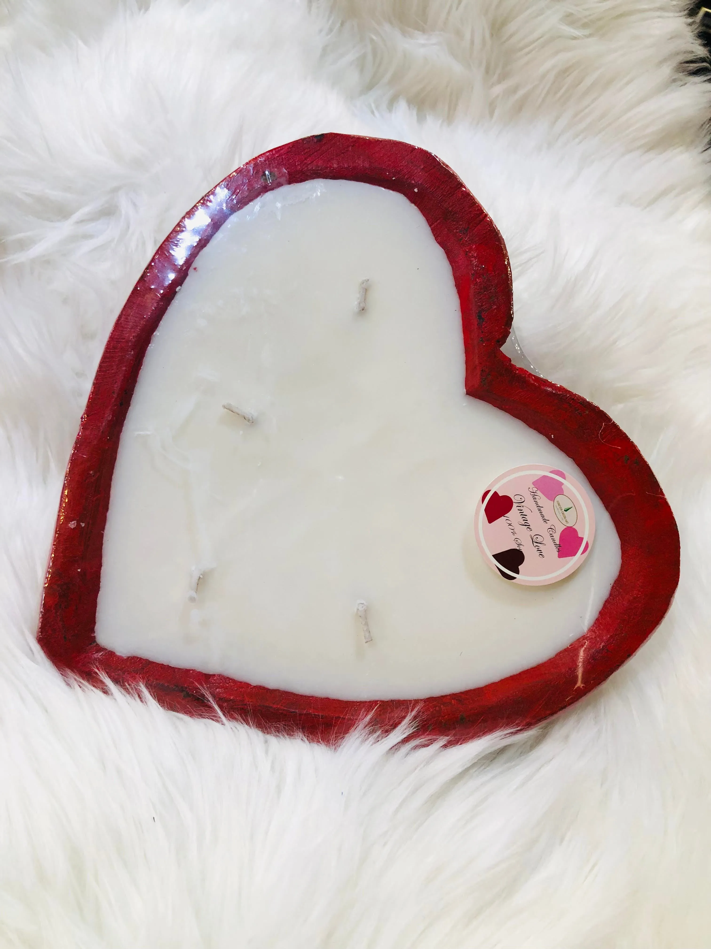 Wooden Heart Candles