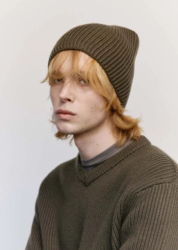 Wool Fishermen Rib Beanie - Castoro