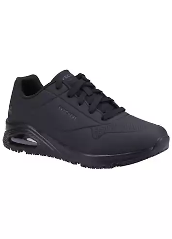 Work Relaxed Fit Mens Black Uno SR Trainers by Skechers | Look Again