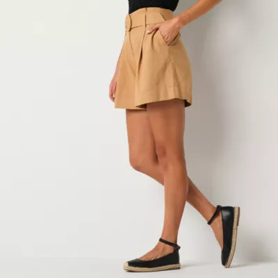 Worthington Womens Belted Short