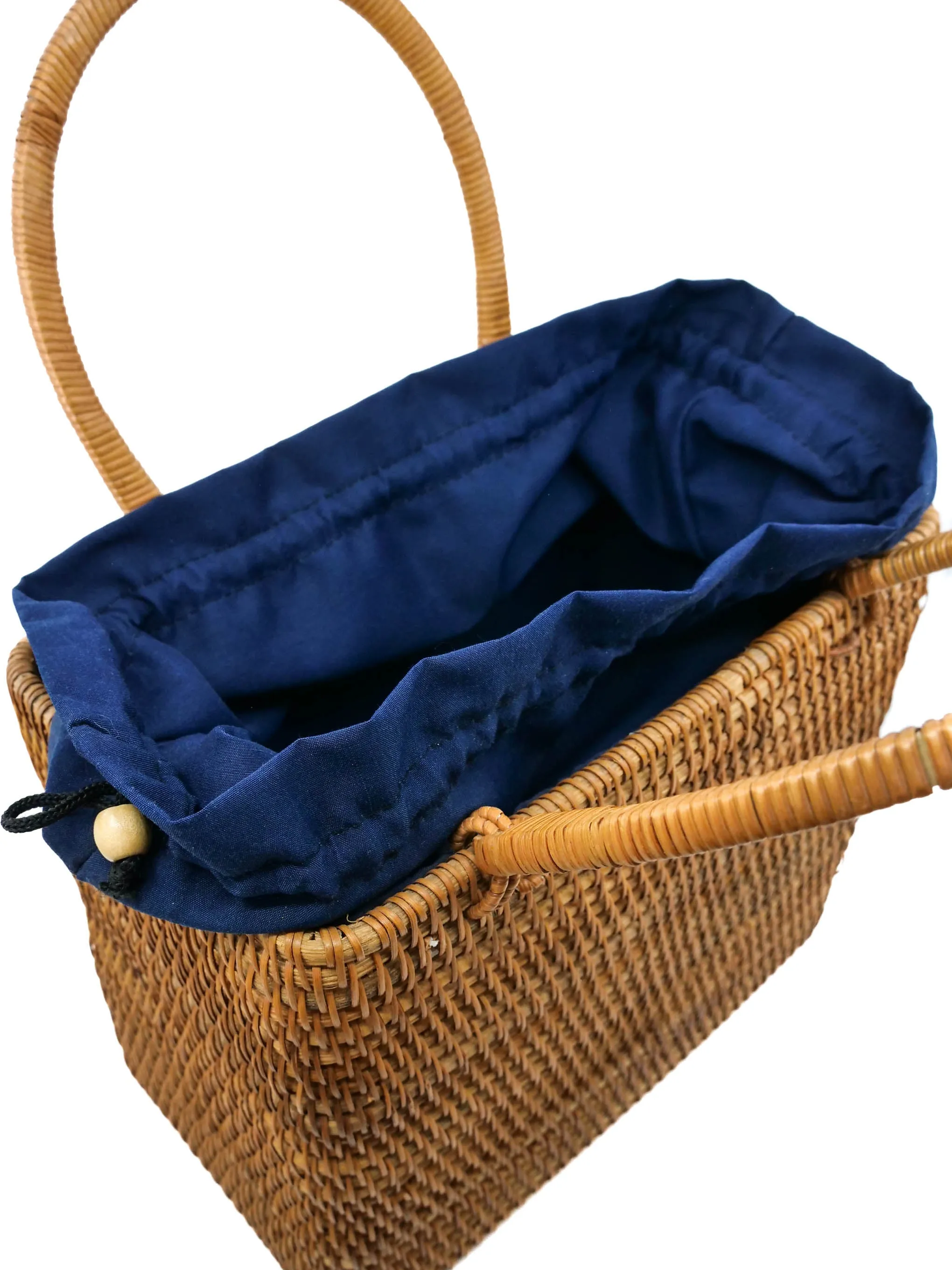 Woven Wicker Basket Tote