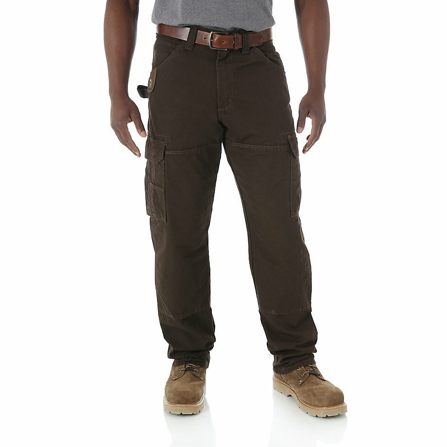 Wrangler Men's Riggs Workwear Ripstop Ranger Cargo Pant in Dark Brown