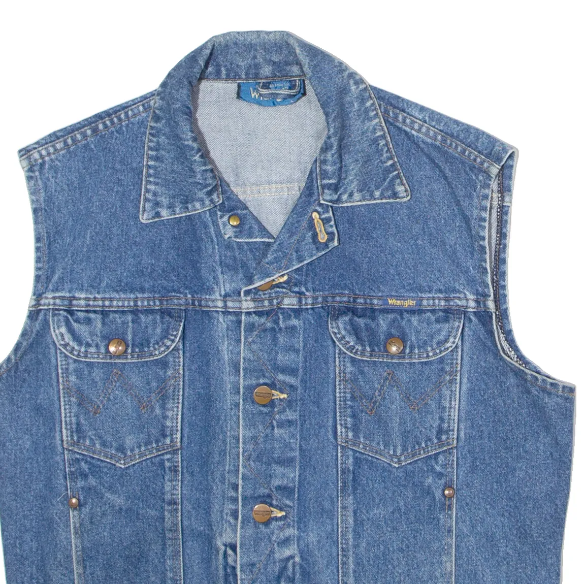WRANGLER Mens Denim Waistcoat Blue L