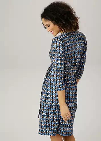 Wrap Look V-Neck Jersey Dress by Aniston | Look Again