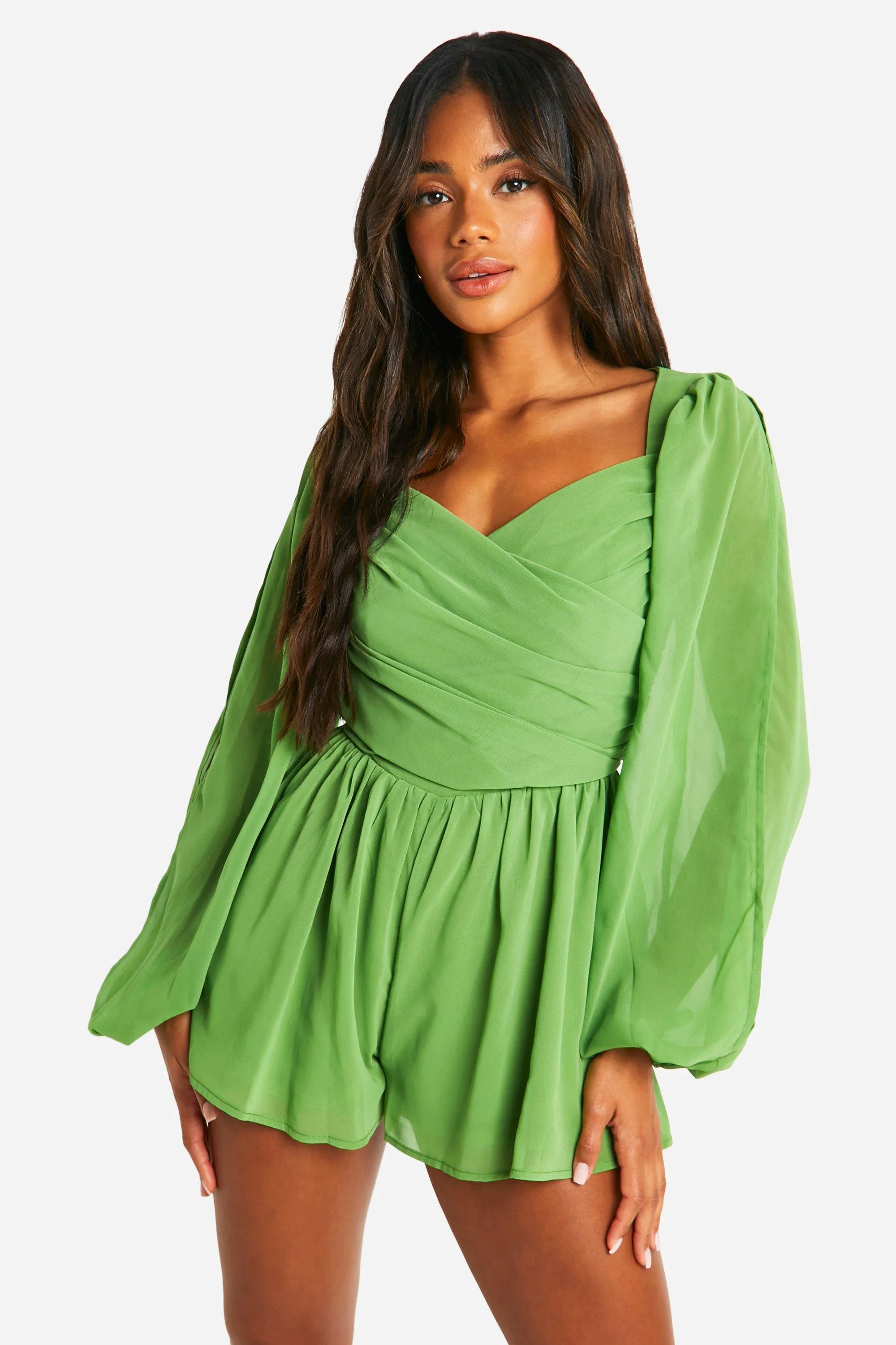 Wrap Split Sleeve Romper