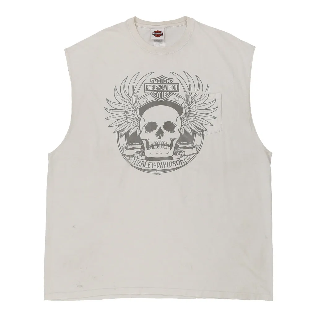 Xenia Ohio Harley Davidson Graphic Vest - 3XL White Cotton