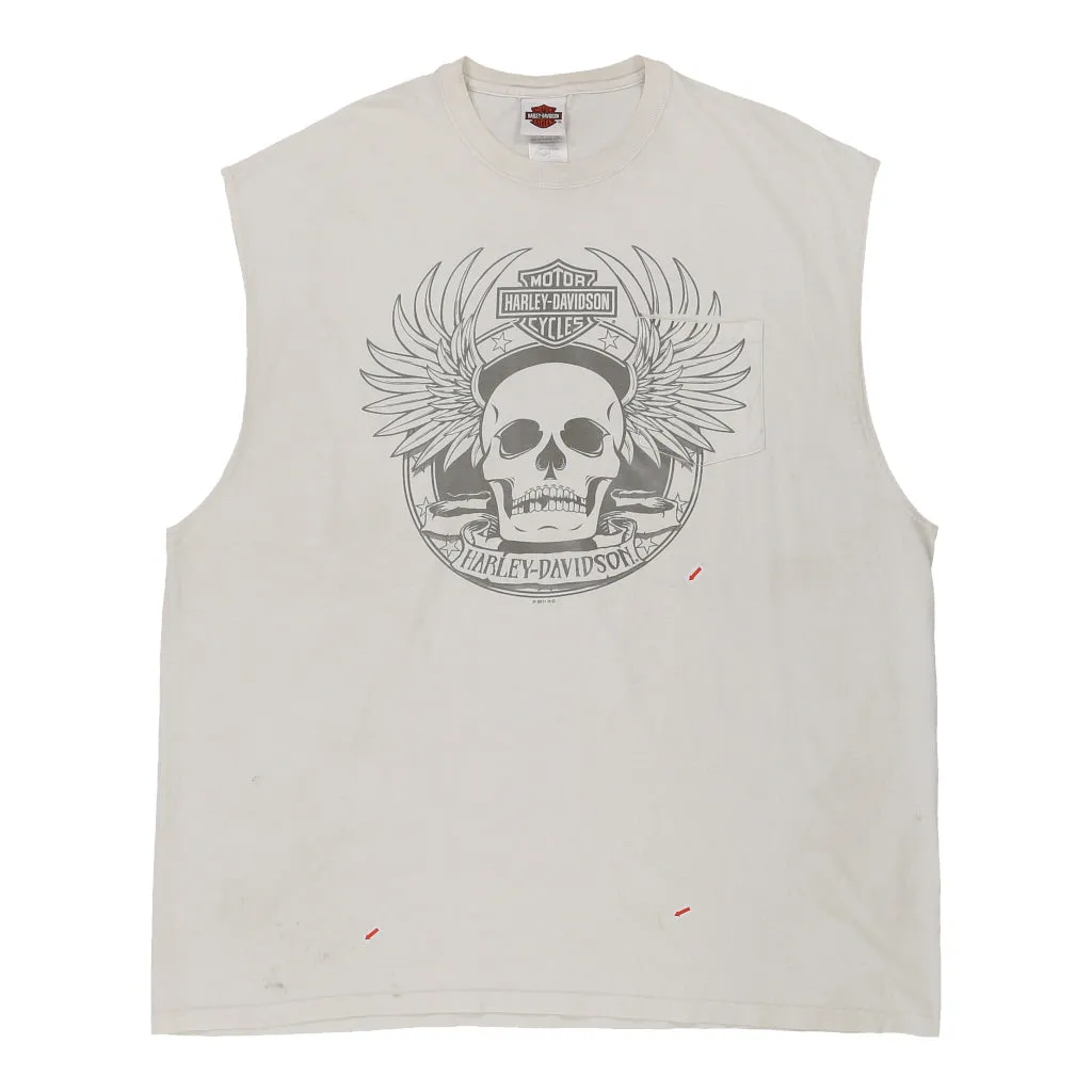 Xenia Ohio Harley Davidson Graphic Vest - 3XL White Cotton