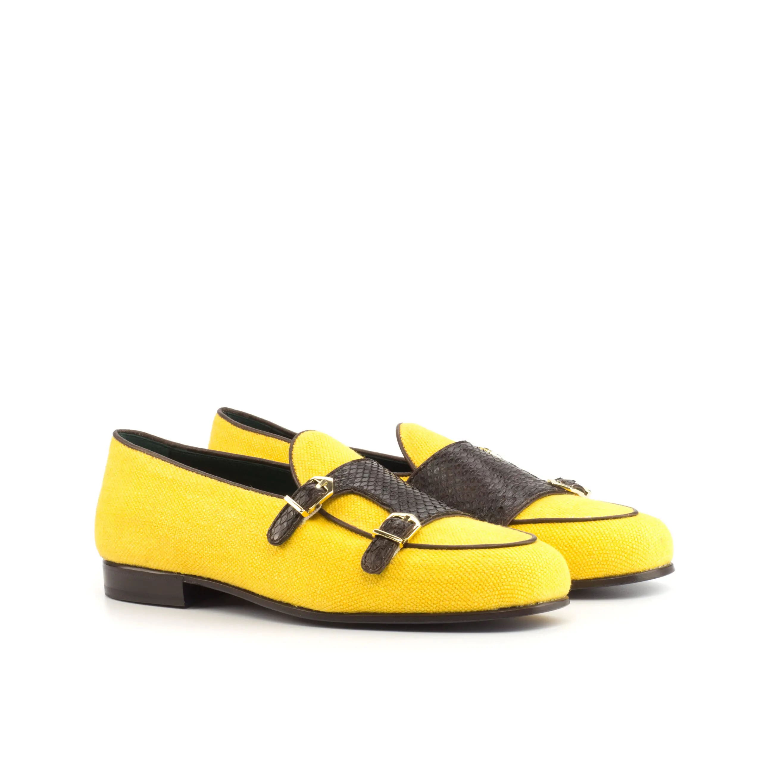 --Yellow Monk Slipper Shoe-