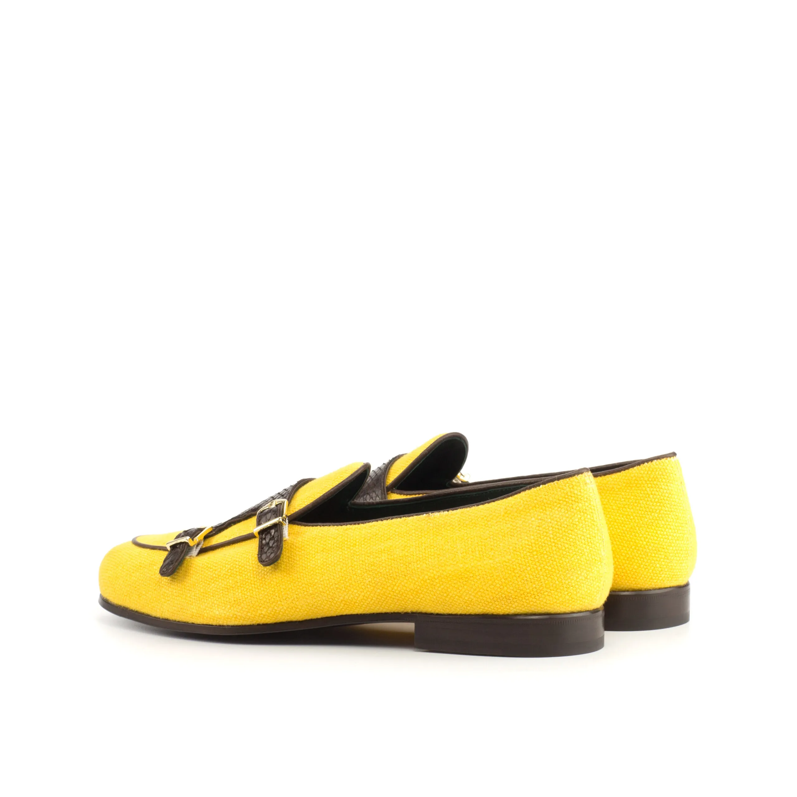 --Yellow Monk Slipper Shoe-