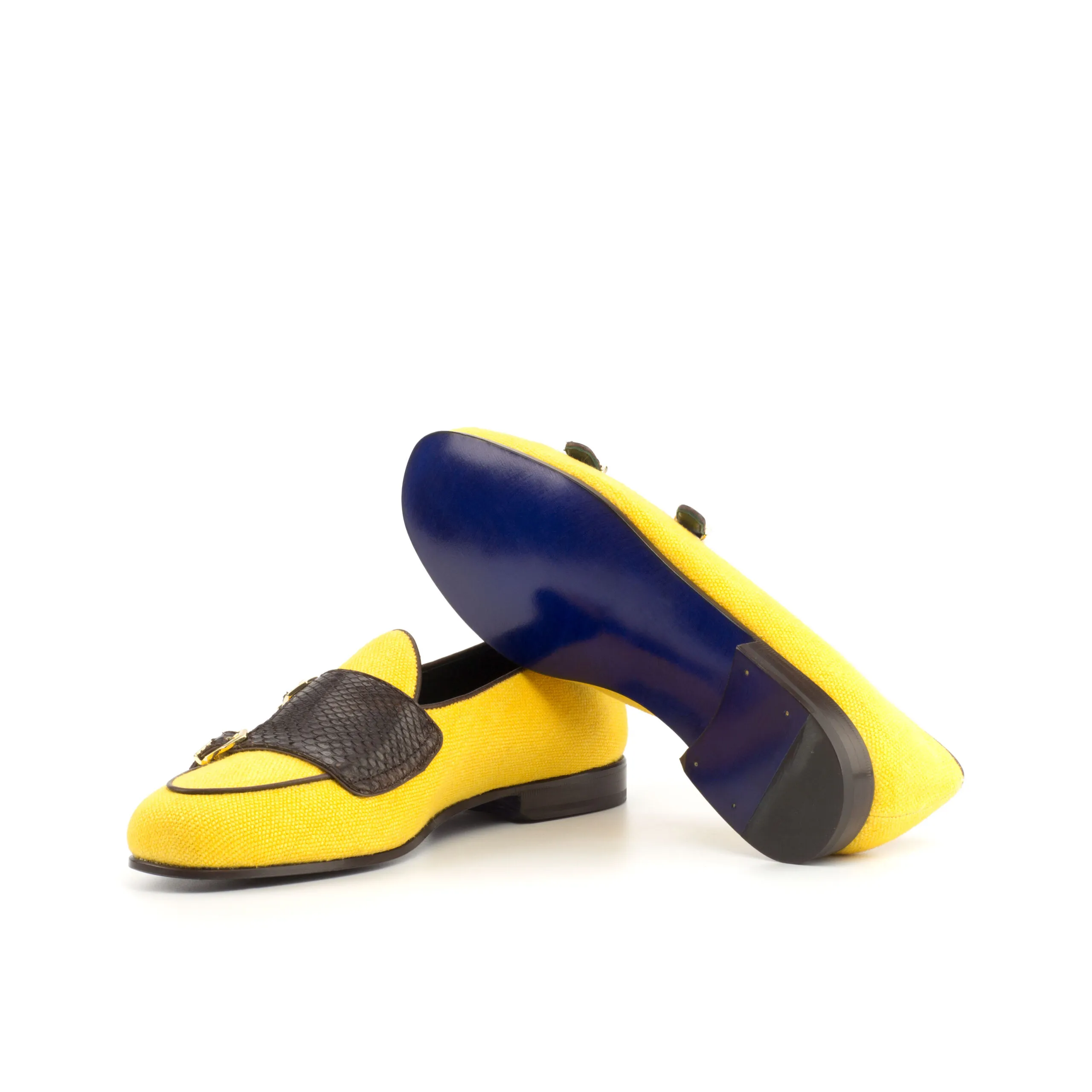 --Yellow Monk Slipper Shoe-