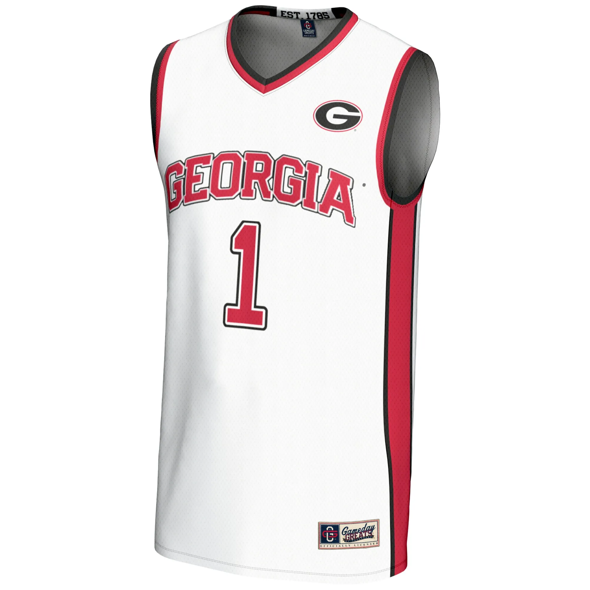 Youth GameDay Greats #1 White Georgia Bulldogs Lightweight Basketball Jersey