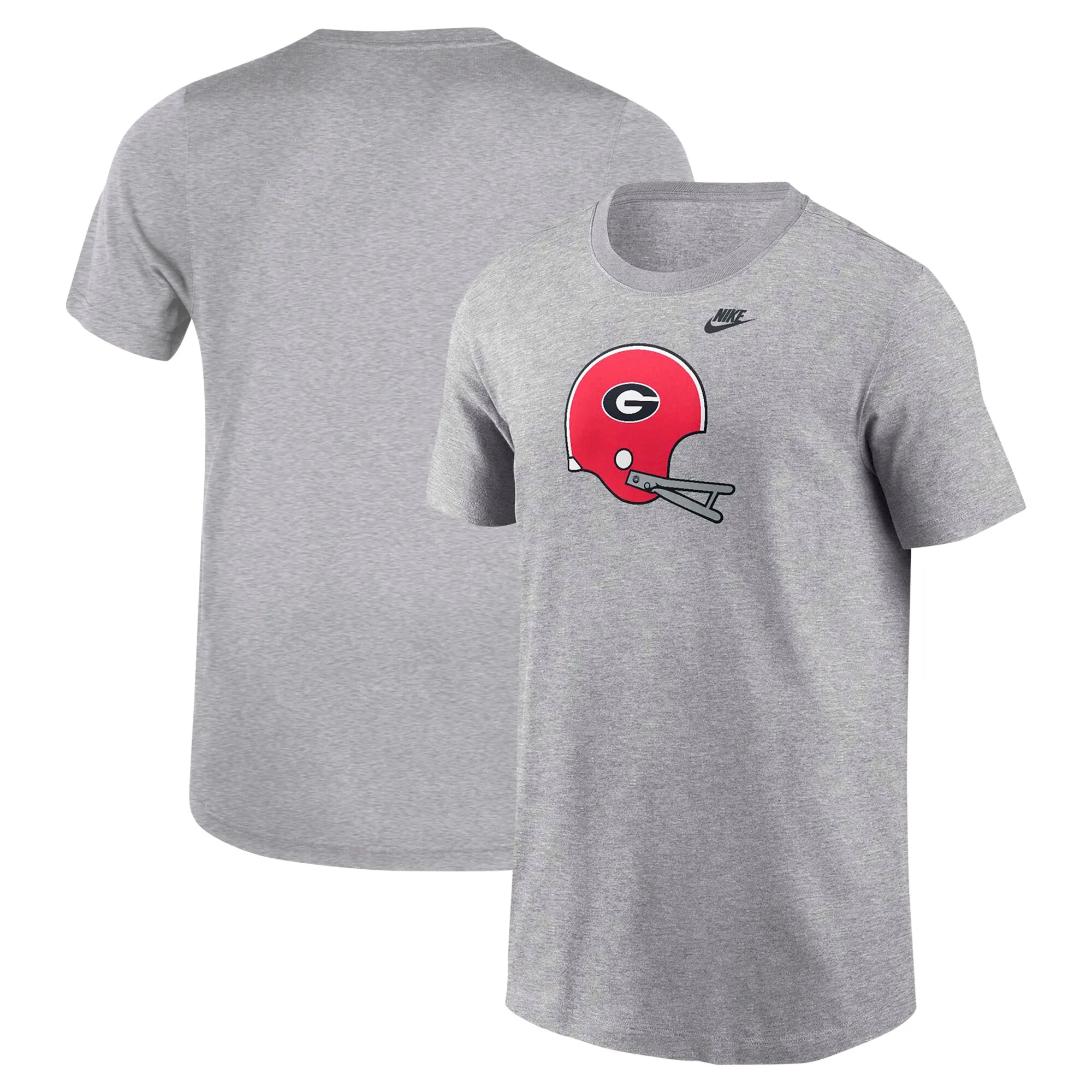 Youth Nike Heather Gray Georgia Bulldogs Helmet T-Shirt