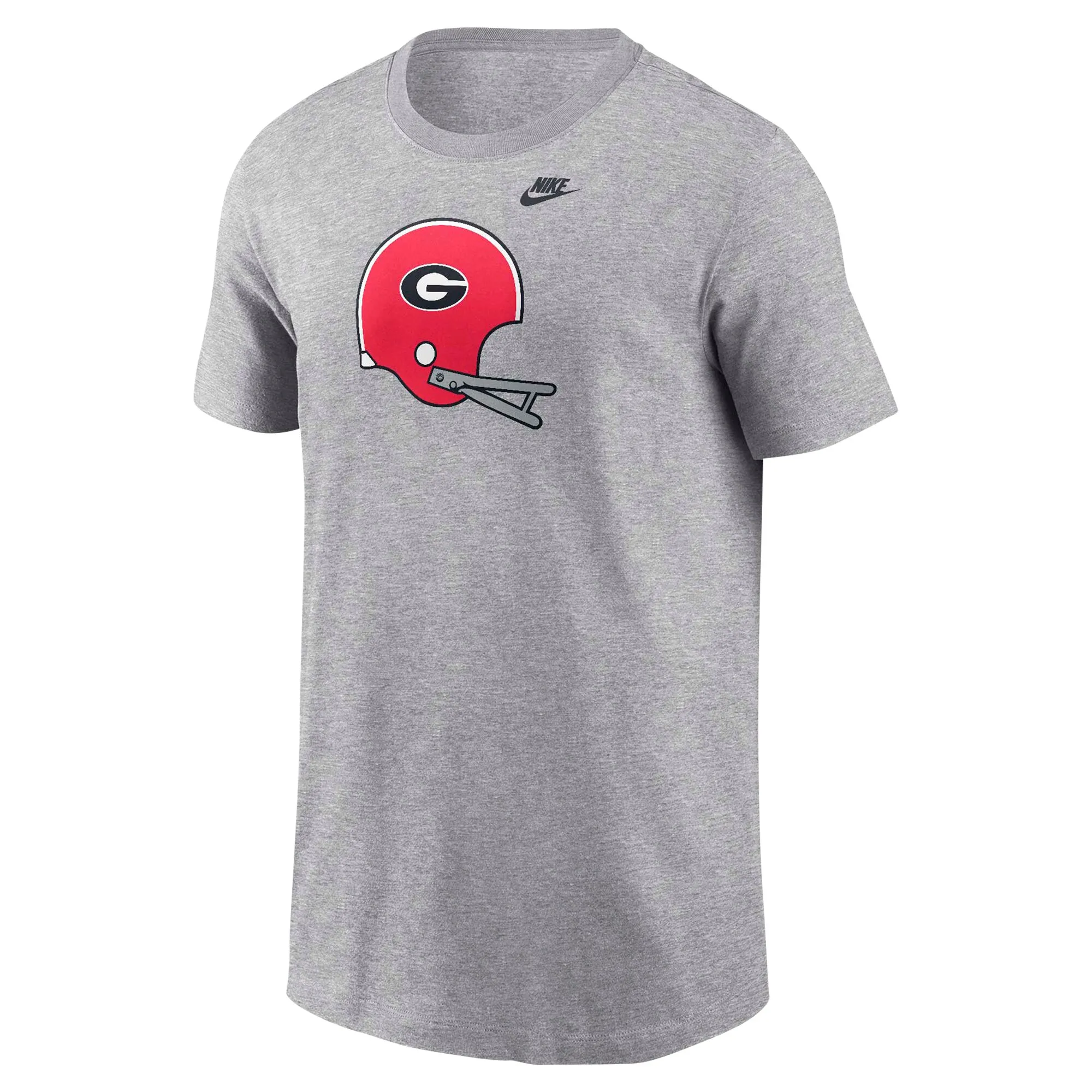 Youth Nike Heather Gray Georgia Bulldogs Helmet T-Shirt