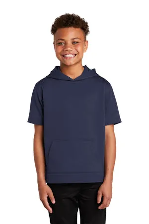 YST251 Sport-Tek ® Youth Sport-Wick ® Fleece Short Sleeve Hooded Pullover.