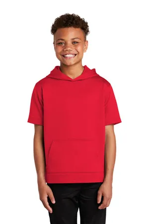 YST251 Sport-Tek ® Youth Sport-Wick ® Fleece Short Sleeve Hooded Pullover.