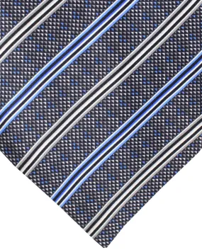Zilli Extra Long Necktie Gray Royal Blue Stripes SALE