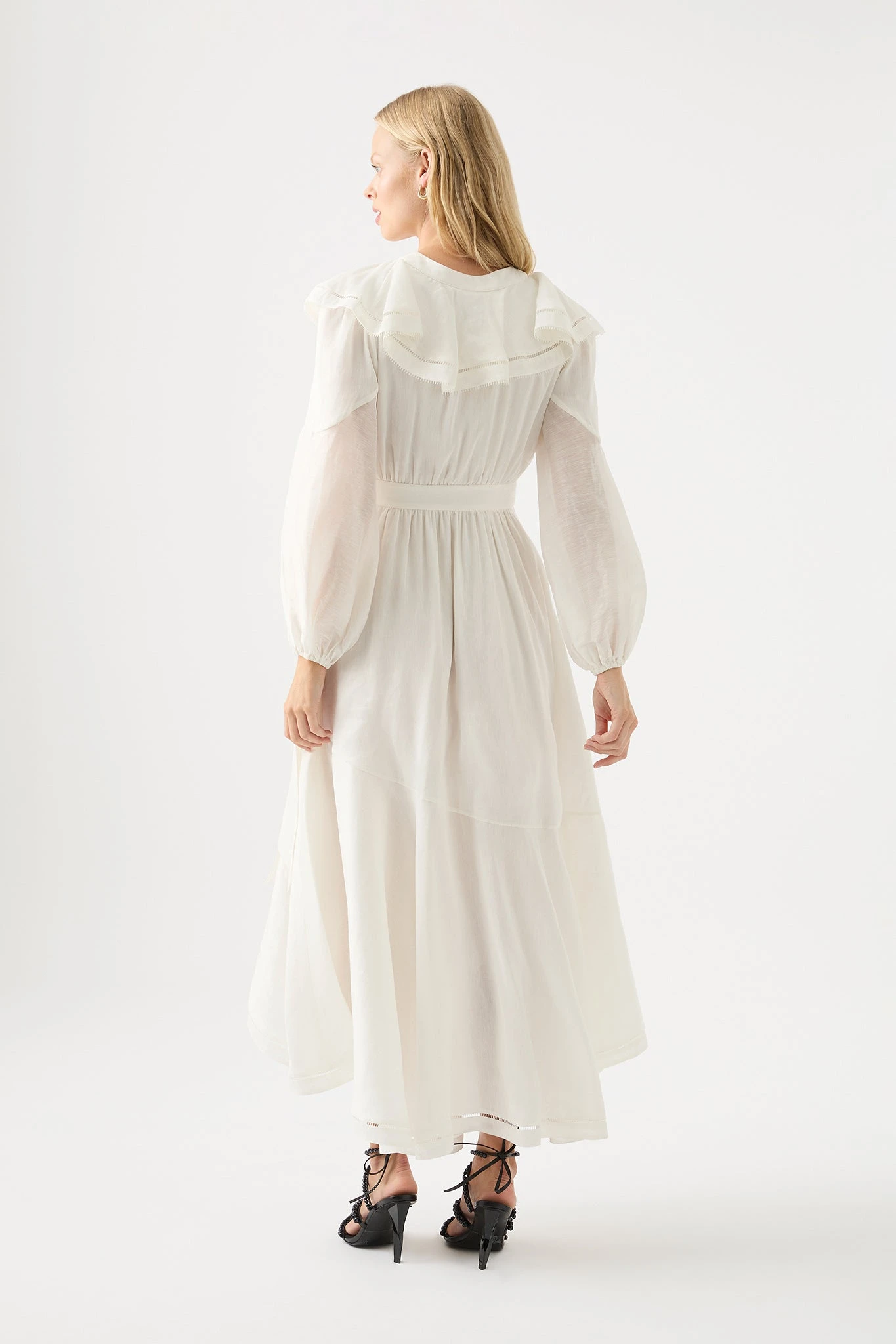 --Zoe Ruffle Wrap Midi Dress-