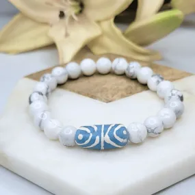 Zula - Howlite Gemstone Bracelet | African Recycled Glass